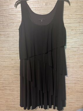 Tiana B. Black Layered Midi Dress